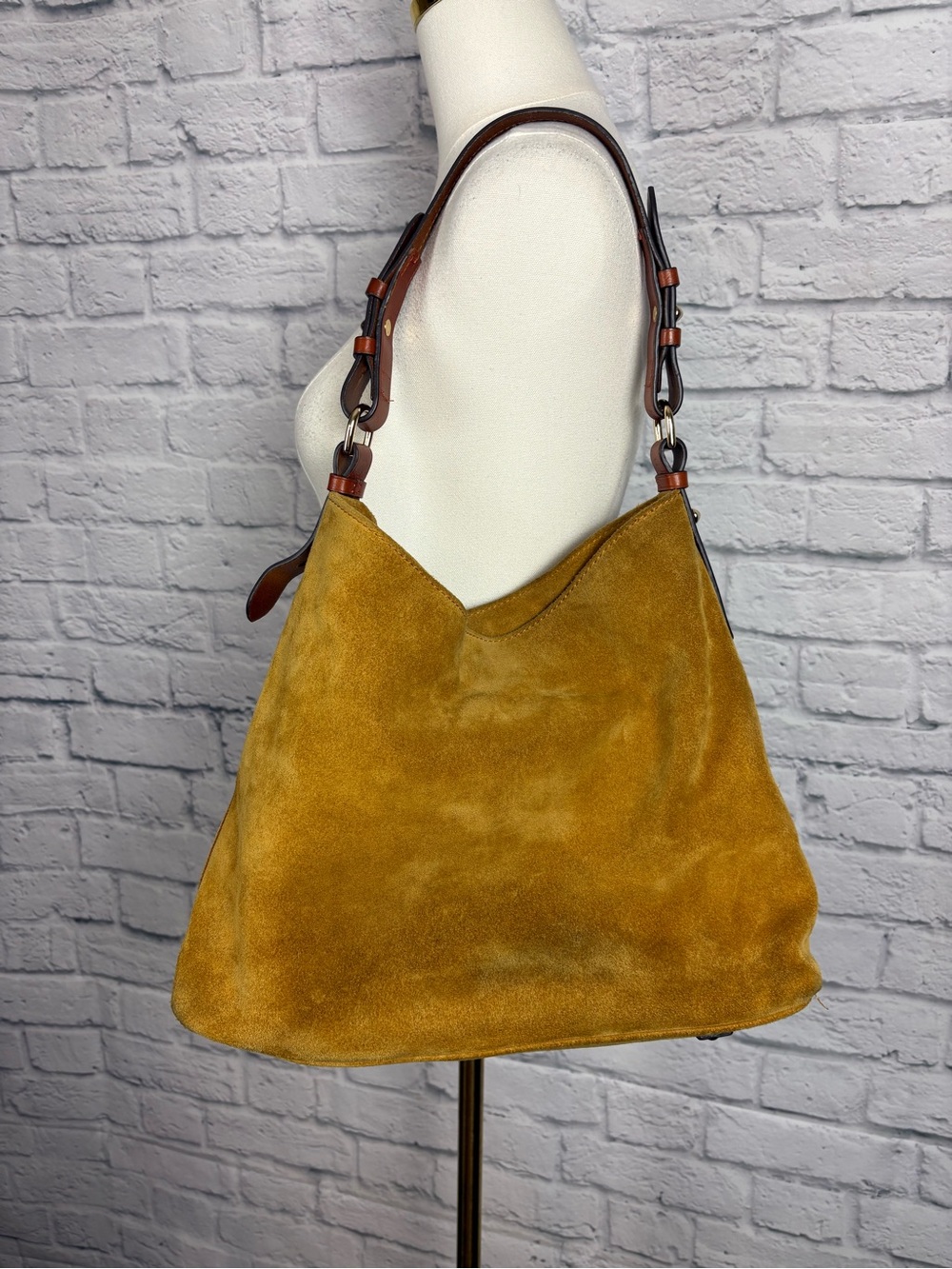 Dooney & Bourke - Mustard Suede Cooper Hobo Bag - Picture 5 of 12